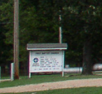 this was their OLD sign -- peeling white paint, arial style sticky letters from the hardware store...