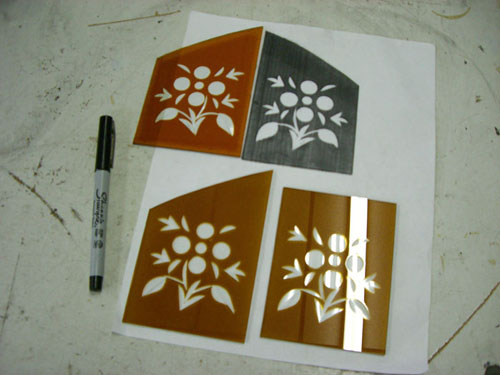 silver stain glass with polished cuts