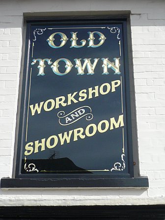 Old Town glass sign