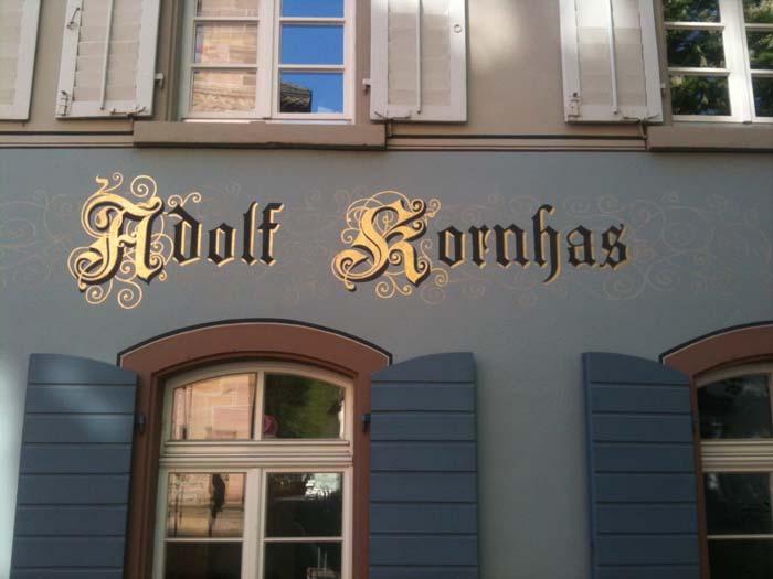 Oil gilded decoration on stucco wall Freiburg.JPG