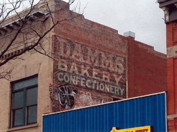 Graffiti on ghost sign